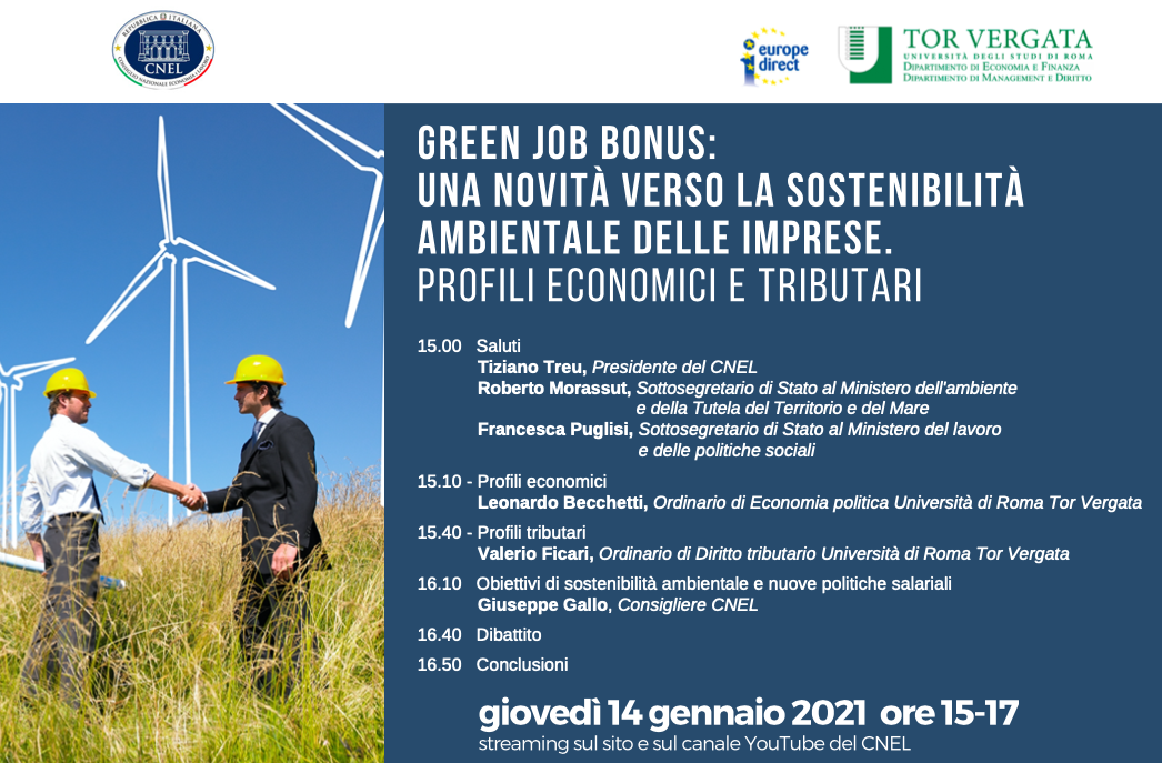 Green job bonus: una novità verso la sostenibilità ambientale delle imprese. Profili economici e tributari